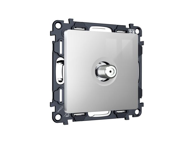 MA413050 Комплект механизма TV розетки SAT 5-2400MHz 3.5dB ALFA Серебро глянец QUANT (AP4130, VM215)