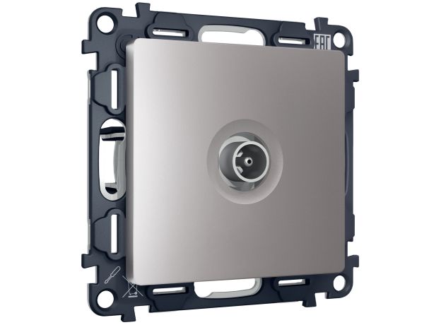 MA513010 Комплект механизма TV розетки оконечной ALFA Сталь матовый 50-870 MHz 1dB QUANT (AP5130, VM202)