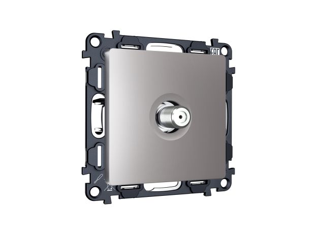 MA513050 Комплект механизма TV розетки SAT 5-2400MHz 3.5dB ALFA Сталь матовый QUANT (AP5130, VM215)