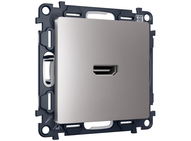 MA514010 Комплект механизма розетки HDMI 2.0 ALFA Сталь матовый 40V/500mA 2.0GHz 5-18Gbit/s QUANT (AP5140, VM222)