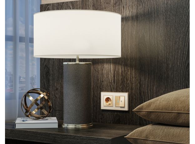 MA604060 Комплект механизма 2-кл выключателя с самовозвратом с подсветкой 10000K ALFA Шампань QUANT (AP6040, VM129, G17B)