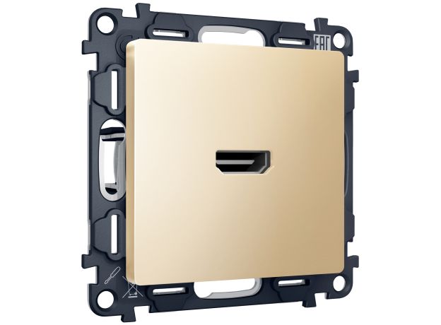 MA614010 Комплект механизма розетки HDMI 2.0 ALFA Шампань 40V/500mA 2.0GHz 5-18Gbit/s QUANT (AP6140, VM222)