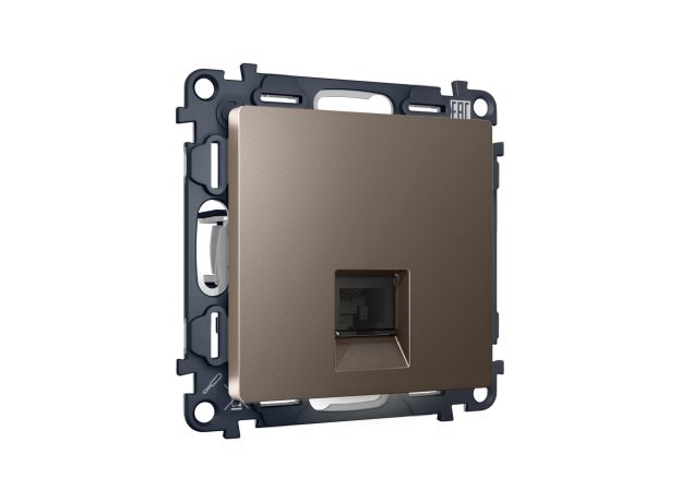 MA642005 Комплект мех-ма компьютерной розетки RJ-45 экранированной с автоматической защитной шторкой ALFA Темная бронза матовый QUANT (AP6420, VM185)