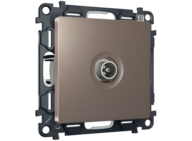 MA643030 Комплект механизма TV розетки проходной ALFA Темная бронза матовый 5-1000 MHz 4dB QUANT (AP6430, VM211)