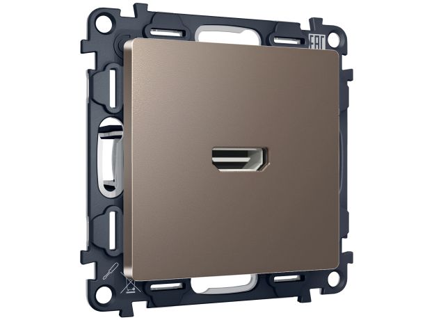 MA644010 Комплект механизма розетки HDMI 2.0 ALFA Темная бронза матовый 40V/500mA 2.0GHz 5-18Gbit/s QUANT (AP6440, VM222)
