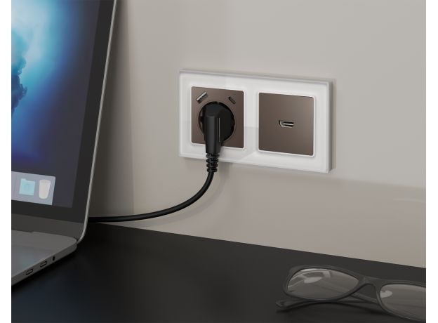 MA644010 Комплект механизма розетки HDMI 2.0 ALFA Темная бронза матовый 40V/500mA 2.0GHz 5-18Gbit/s QUANT (AP6440, VM222)