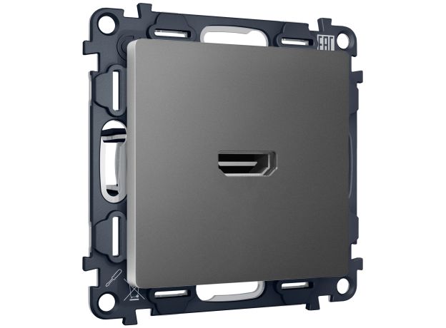 MA664010 Комплект механизма розетки HDMI 2.0 ALFA Антрацит серый 40V/500mA 2.0GHz 5-18Gbit/s QUANT (AP6640, VM222)