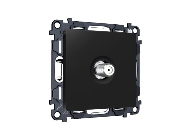 MA813050 Комплект механизма TV розетки SAT 5-2400MHz 3.5dB ALFA Черный матовый QUANT (AP8130, VM215)