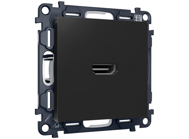 MA814010 Комплект механизма розетки HDMI 2.0 ALFA Черный матовый 40V/500mA 2.0GHz 5-18Gbit/s QUANT (AP8140, VM222)