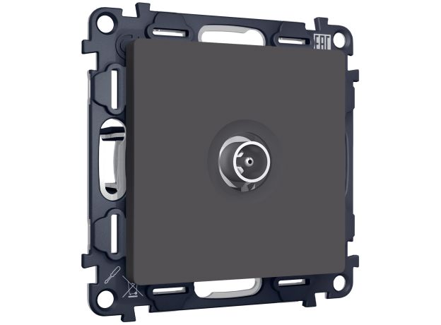 MA913030 Комплект механизма TV розетки проходной ALFA Графит мягкое касание 5-1000 MHz 4dB QUANT (AP9130, VM211)
