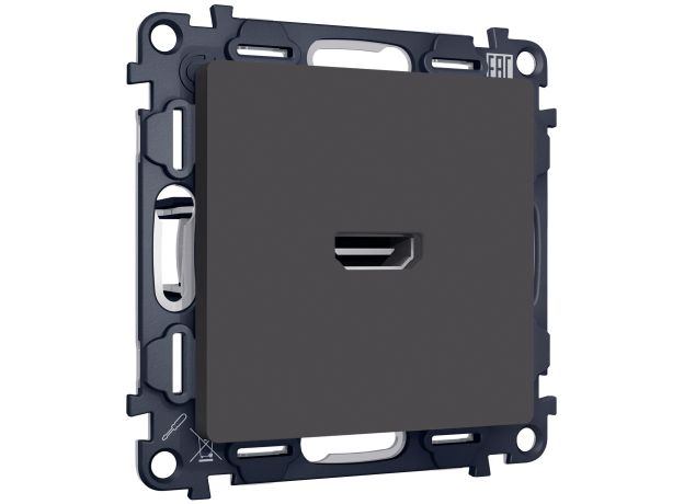 MA914010 Комплект механизма розетки HDMI 2.0 ALFA Графит мягкое касание 40V/500mA 2.0GHz 5-18Gbit/s QUANT (AP9140, VM222)