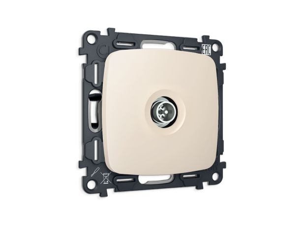 MO333005 Комплект механизма TV розетки оконечной экранированной 5-1000MHz 3dB OMEGA Бежевый матовый QUANT (OP3330, VM199)