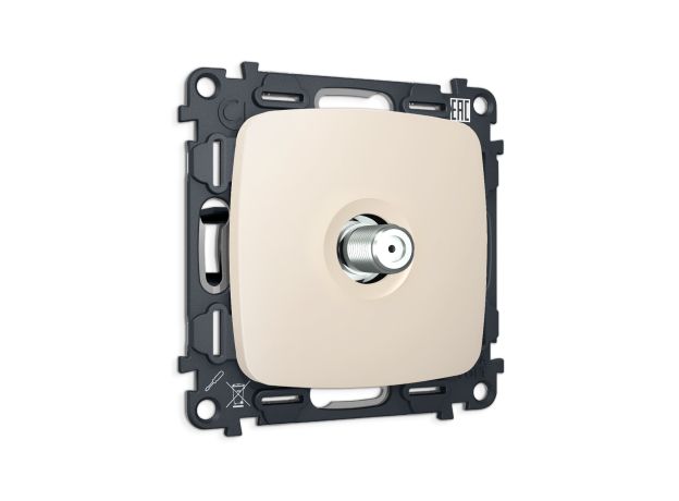 MO333050 Комплект механизма TV розетки SAT 5-2400MHz 3.5dB OMEGA Бежевый матовый QUANT (OP3330, VM215)