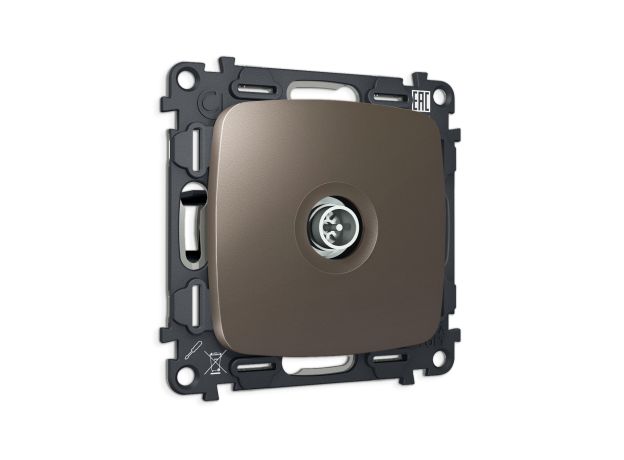 MO643005 Комплект механизма TV розетки оконечной экранированной 5-1000MHz 3dB OMEGA Темная бронза матовый QUANT (OP6430, VM199)