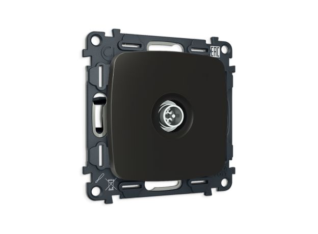 MO813005 Комплект механизма TV розетки оконечной экранированной 5-1000MHz 3dB OMEGA Черный матовый QUANT (OP8130, VM199)