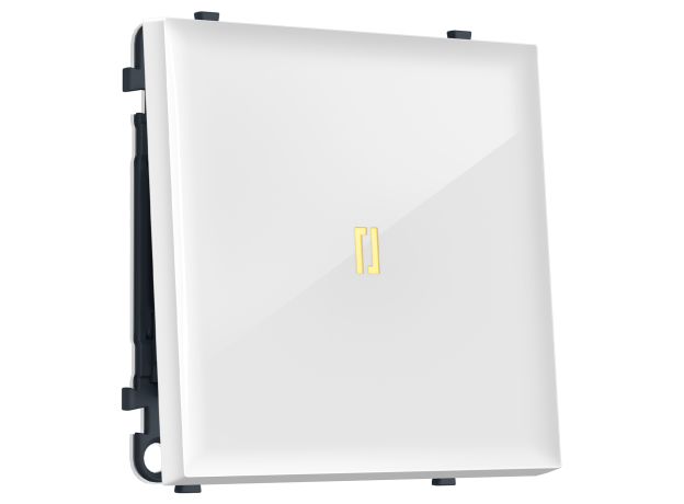 MS102010 Комплект механизма 1-кл выключателя с подсветкой 3200K SIGMA Белый глянец 10A-250V QUANT PRO (SP1020, PR101, G11Y)