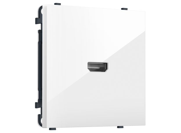MS114030 Комплект механизма розетки HDMI 2.1 SIGMA Белый глянец 30V/900MS 4K-120HZ 8K-60Hz QUANT PRO (SP1140, PR223)