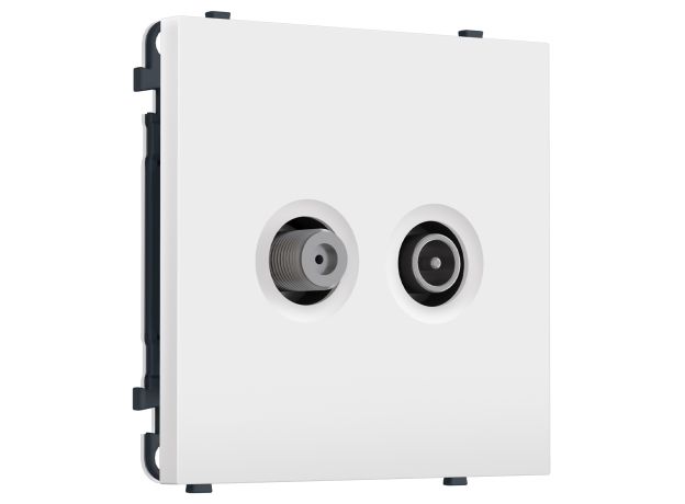 MS133310 Комплект механизма розетки TV оконечной + SAT SIGMA Белый матовый 5-862MHz 3.5dB/950-2150MHz 3.8dB QUANT PRO (SP1333, PR217)