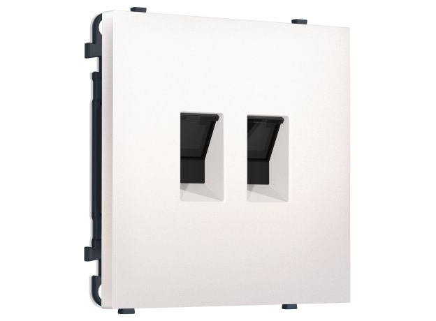MS212110 Комплект механизма компьютерной двойной розетки SIGMA Жемчуг RJ-45 (8P8C) CAT6 с/ш QUANT PRO (SP2121, PR189)