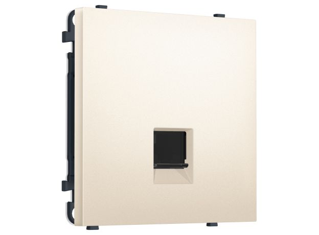 MS252010 Комплект механизма компьютерной розетки SIGMA Жемчужно-кремовый RJ-45 (8P8C) CAT6 с/ш QUANT PRO (SP2520, PR188)
