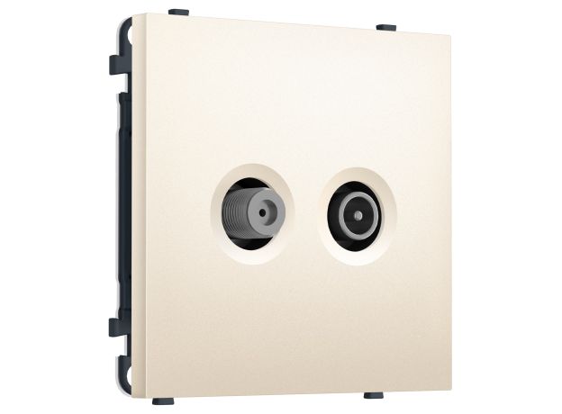 MS253310 Комплект механизма розетки TV оконечной + SAT SIGMA Жемчужно-кремовый 5-862MHz 3.5dB/950-2150MHz 3.8dB QUANT PRO (SP2533, PR217)