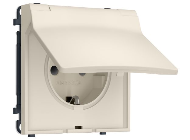 MS328010 Комплект механизма электрической розетки SIGMA Бежевый матовый 50Hz 2P+E с/з с/ш и крышкой IP44 16A-250V QUANT PRO (SP3280, PR141)