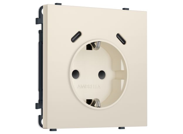MS330510 Комплект механизма электрической розетки SIGMA Бежевый матовый 2USB С+C 20W (быст. зар.) с/з с/ш 16A-250V QUANT PRO (SP3305, PR165)