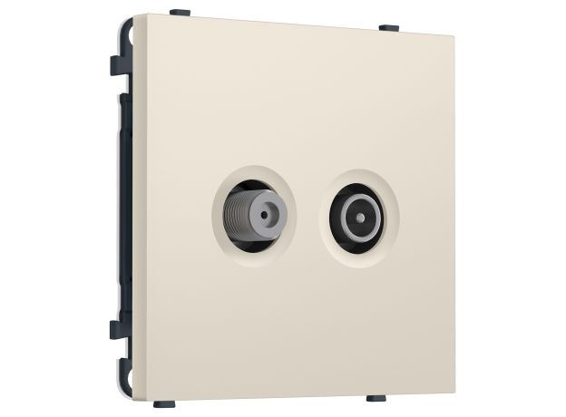 MS333310 Комплект механизма розетки TV оконечной + SAT SIGMA Бежевый матовый 5-862MHz 3.5dB/950-2150MHz 3.8dB QUANT PRO (SP3333, PR217)