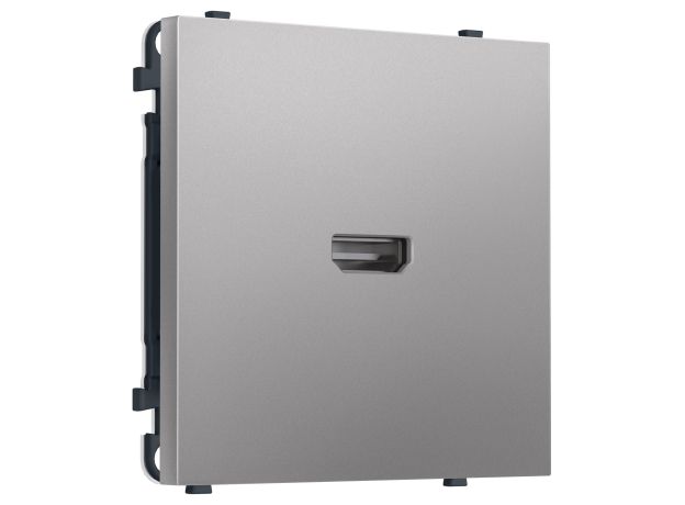 MS514030 Комплект механизма розетки HDMI 2.1 SIGMA Сталь матовый 30V/900MS 4K-120HZ 8K-60Hz QUANT PRO (SP5140, PR223)
