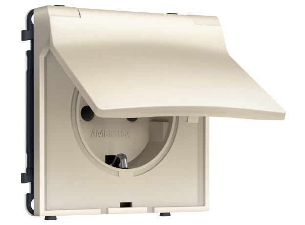 MS548010 Комплект механизма электрической розетки SIGMA Шёлк 50Hz 2P+E с/з с/ш и крышкой IP44 16A-250V QUANT PRO (SP5480, PR141)