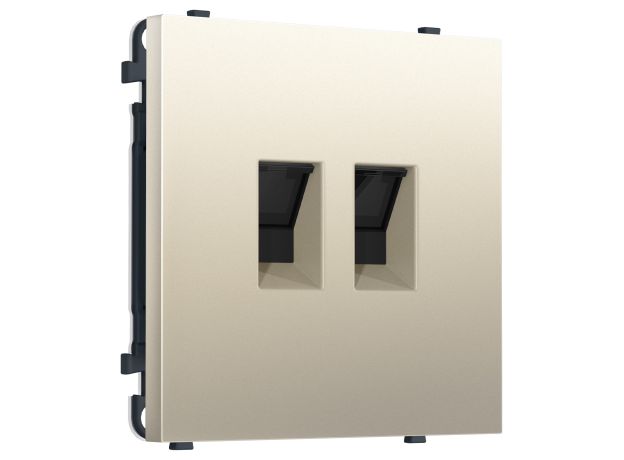 MS552110 Комплект механизма компьютерной двойной розетки SIGMA Шёлк RJ-45 (8P8C) CAT6 с/ш QUANT PRO (SP5521, PR189)