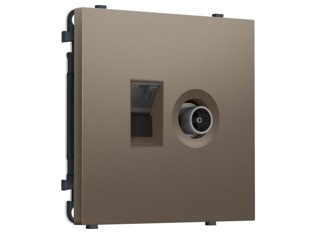 MS642510 Комплект механизма розетки компьютерной + TV оконечной SIGMA Темная бронза матовый RJ-45 CAT6/50-870MHz 1dB с/ш QUANT PRO (SP6425, PR195)