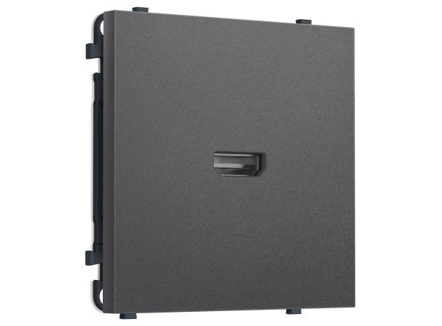 MS664030 Комплект механизма розетки HDMI 2.1 SIGMA Антрацит серый 30V/900MS 4K-120HZ 8K-60Hz QUANT PRO (SP6640, PR223)