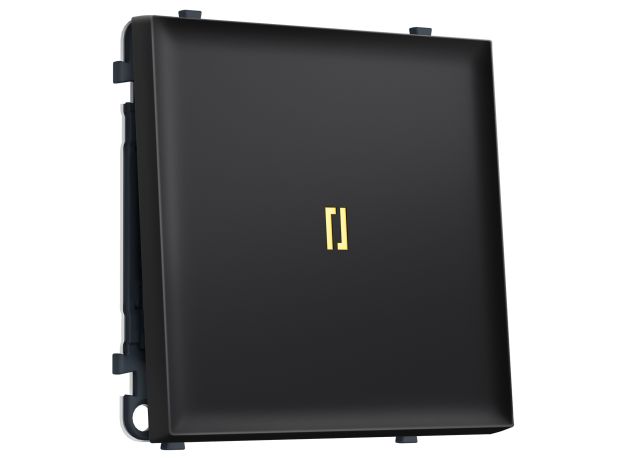 MS802010 Комплект механизма 1-кл выключателя с подсветкой 3200K SIGMA Черный матовый 10A-250V QUANT PRO (SP8020, PR101, G11Y)