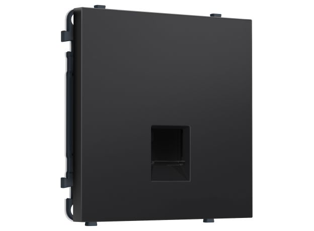 MS812030 Комплект механизма телефонной розетки SIGMA Черный матовый RJ-11 (4P4C) с/ш QUANT PRO (SP8120, PR190)