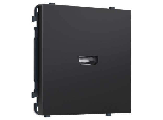 MS814030 Комплект механизма розетки HDMI 2.1 SIGMA Черный матовый 30V/900MS 4K-120HZ 8K-60Hz QUANT PRO (SP8140, PR223)