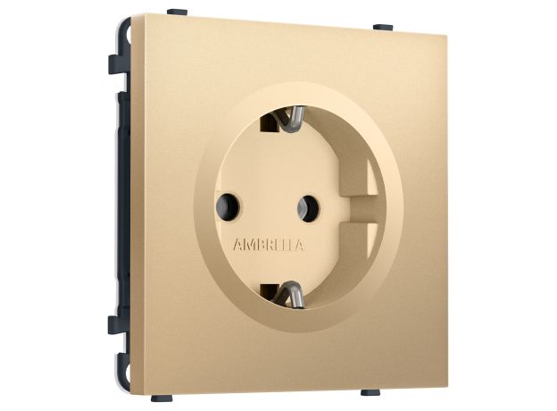 MS886010 Комплект механизма электрической розетки SIGMA Золото Мягкое касание 50Hz 2P+E с/з 16A-250V QUANT PRO (SP8860, PR141)