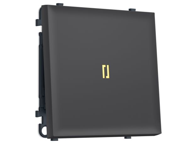 MS902010 Комплект механизма 1-кл выключателя с подсветкой 3200K SIGMA Графит Мягкое касание 10A-250V QUANT PRO (SP9020, PR101, G11Y)