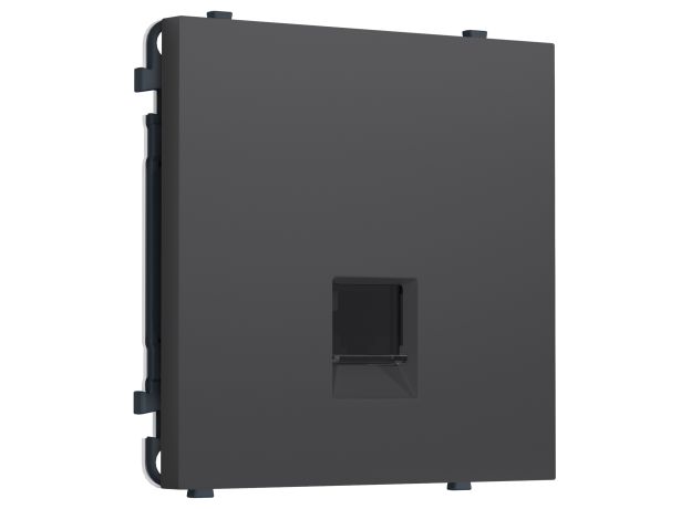 MS912010 Комплект механизма компьютерной розетки SIGMA Графит Мягкое касание RJ-45 (8P8C) CAT6 с/ш QUANT PRO (SP9120, PR188)