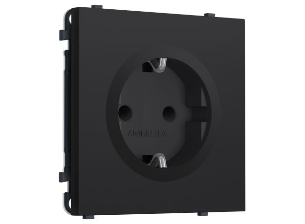MS987010 Комплект механизма электрической розетки SIGMA Черный Мягкое касание 50Hz 2P+E с/з с/ш 16A-250V QUANT PRO (SP9870, PR141)