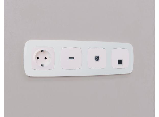 OP2140 Лицевая панель OMEGA (Жемчуг) для HDMI розетки QUANT