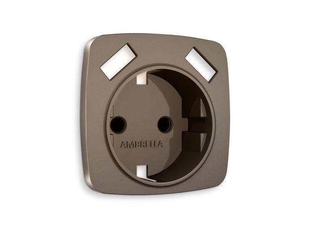 OP6390 Лицевая панель OMEGA (Темная бронза матовый) для электрической розетки с/з со шторками 2USB A+A QUANT