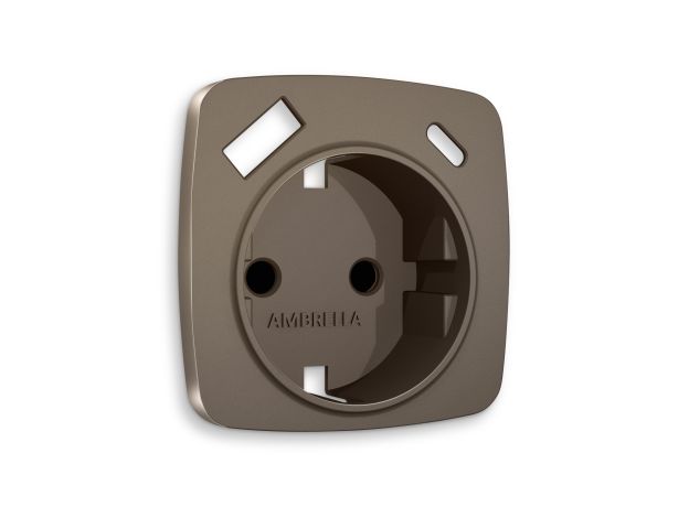 OP6400 Лицевая панель OMEGA (Темная бронза матовый) для электрической розетки с/з со шторками 2USB A+C QUANT