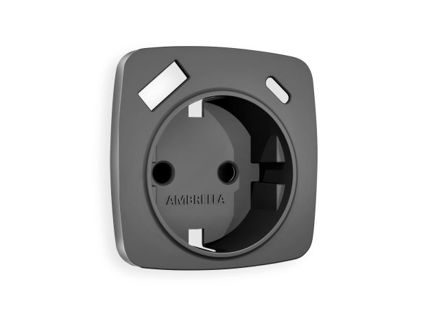 OP6600 Лицевая панель OMEGA (Антрацит серый) для электрической розетки с/з со шторками 2USB A+C QUANT