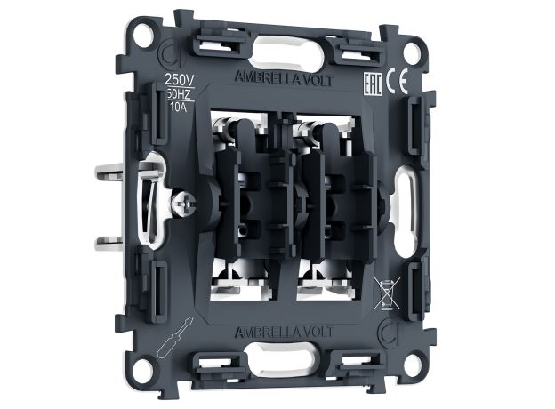 PR115 Механизм 2-клавишного выключателя 10A-250V QUANT PRO