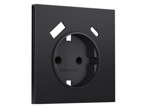 SP8100 Лицевая панель SIGMA (Черный матовый) для электрической розетки с/з со шторками 2USB A+C QUANT PRO