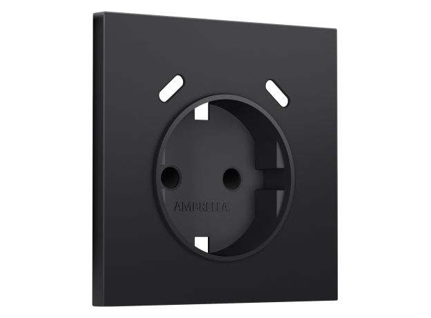 SP8105 Лицевая панель SIGMA (Черный матовый) для электрической розетки с/з со шторками 2USB C+C QUANT PRO