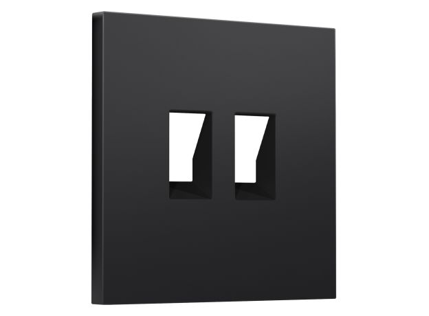 SP8121 Лицевая панель SIGMA (Черный матовый) для компьютерной/телефонной двойной розетки RJ-45/RJ-11 QUANT PRO