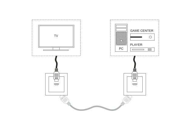 Розетка HDMI черный матовый W1186008