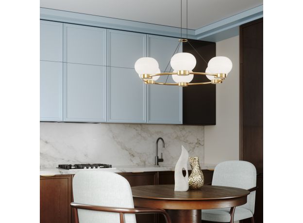 Умная подвесная люстра с рельефными плафонами 201003/6